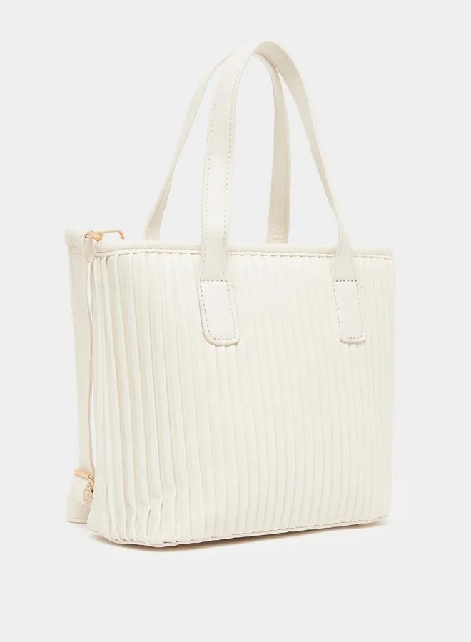 Styli  Women White Pleated Tote Bag for Women | Best Price UAE